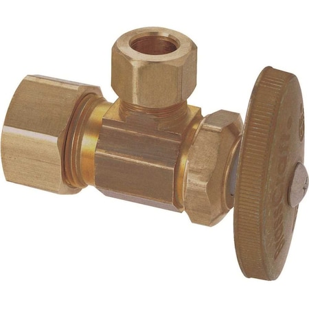 Brasscraft 1/2 in. Nom Comp Inlet x 3/8 in. O.D. Comp Outlet Multi-Turn Angle Stop OCR19X R